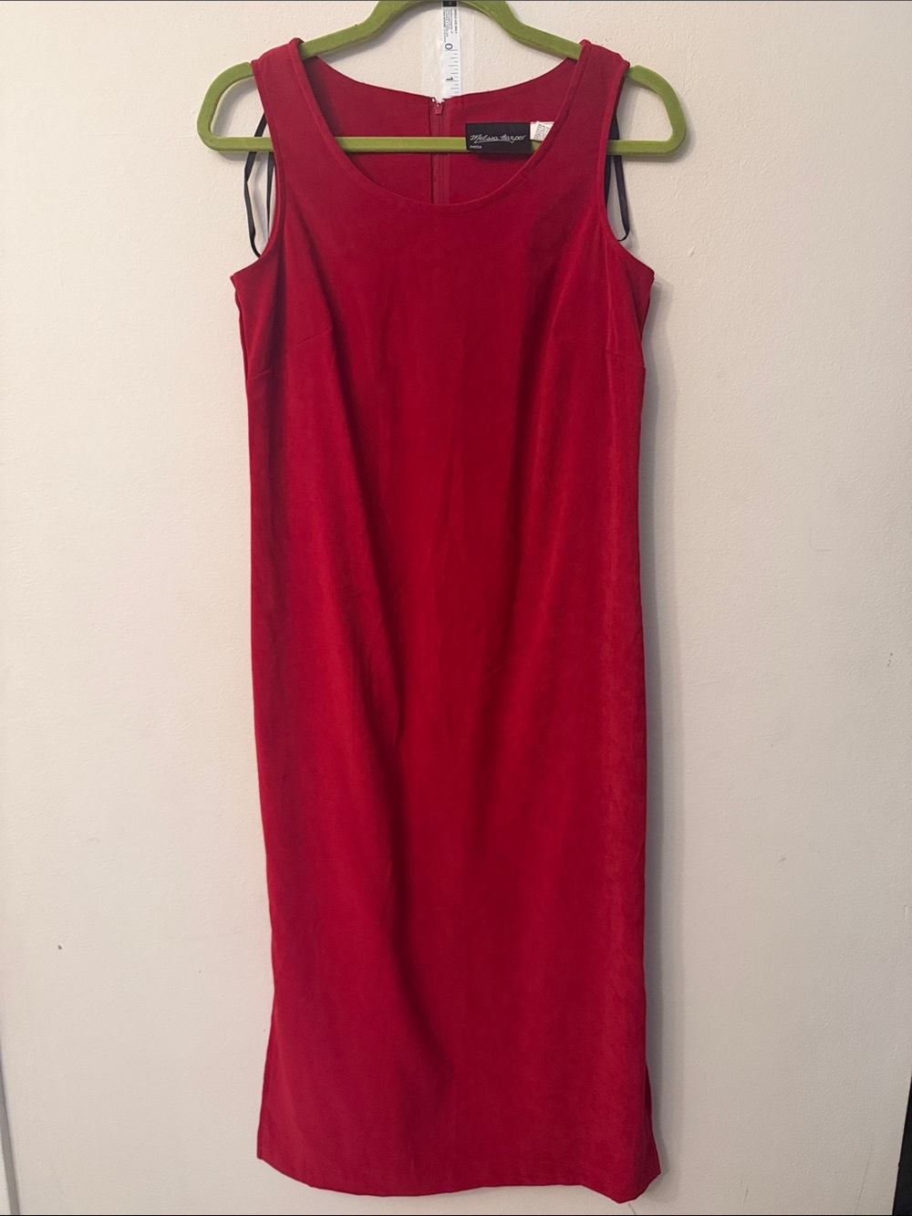 Maison Jaye Red Sleeveless Midi Dress length 47” by pit to pit 18”